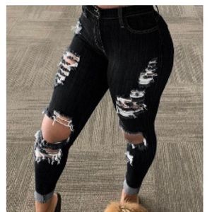 High waist skinny jeans cutout